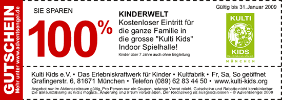 Gutschein der Adventsengel M&uuml;nchen